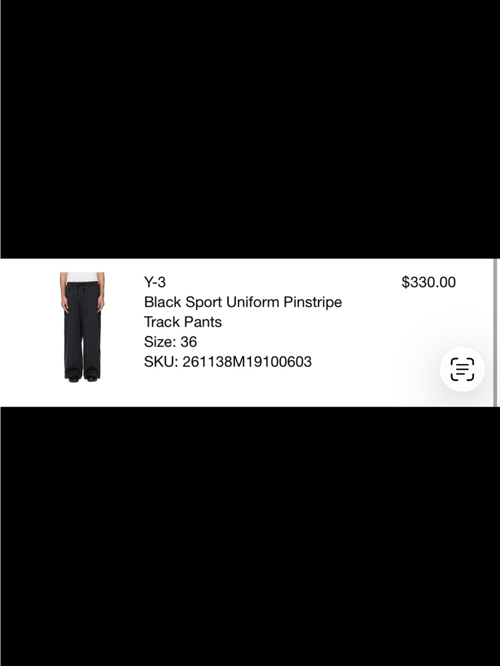 New without tags Y-3 Black Pinstripe Track Pants adidas